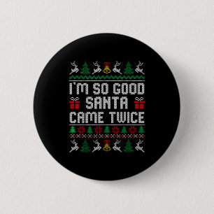 Funny Couple Ugly Christmas Sweater For Men Women 2 Inch Round Button