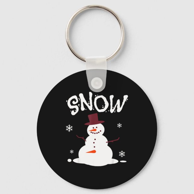 Funny Couples Christmas Party Snow Man Merry Xmas  Keychain (Front)