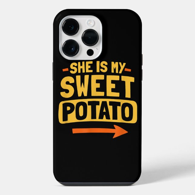 Funny Couples Matching She Is My Sweet Potato Shir iPhone Case (Back)