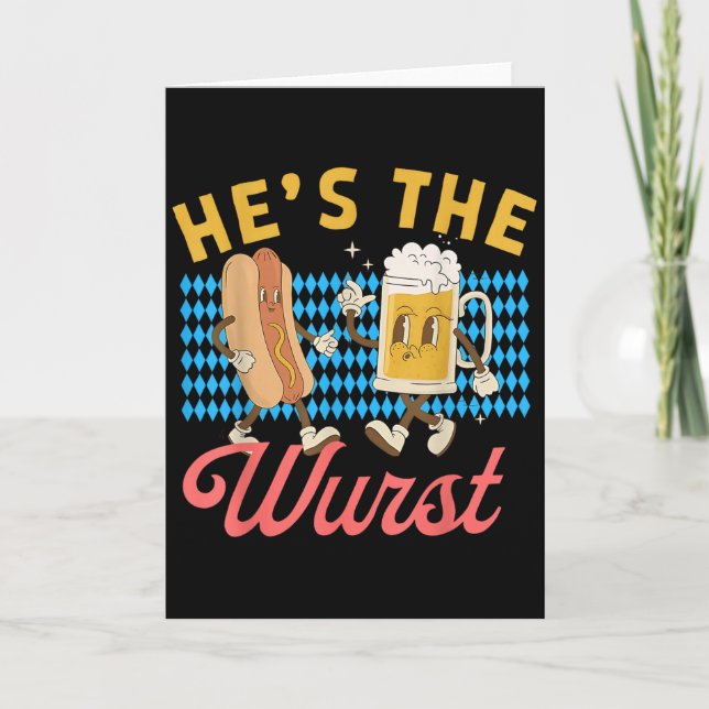 Funny Couples Shes A Brat Hes The Wurst  Card (Front)