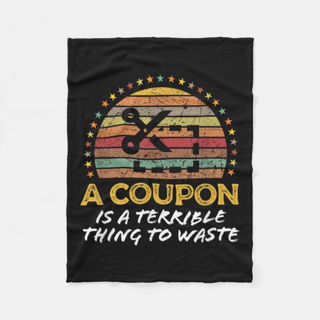 Funny Couponing, Coupon Clipper Money Saver Quote  Fleece Blanket (Front)