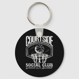 Funny Courtside Social Club Game Day Basketball Ba Keychain