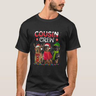 Funny Cousin Crew Dachshund Christmas Lights Xmas T-Shirt