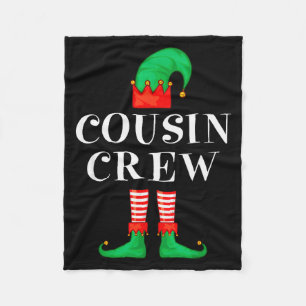 Funny Cousin Crew Elf Christmas Elf Cousin Sweater Fleece Blanket