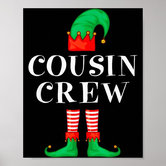 Funny Cousin Crew Elf Christmas Elf Cousin Sweater Poster (Front)