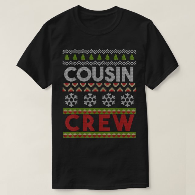 Funny Cousin Crew Family Ugly Christmas Sweater Pr (Design Front)