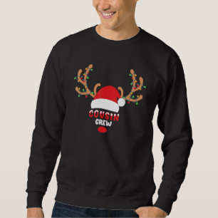 Funny Cousin Crew Xmas Butiflo Plaid Red Hat Pajam Sweatshirt