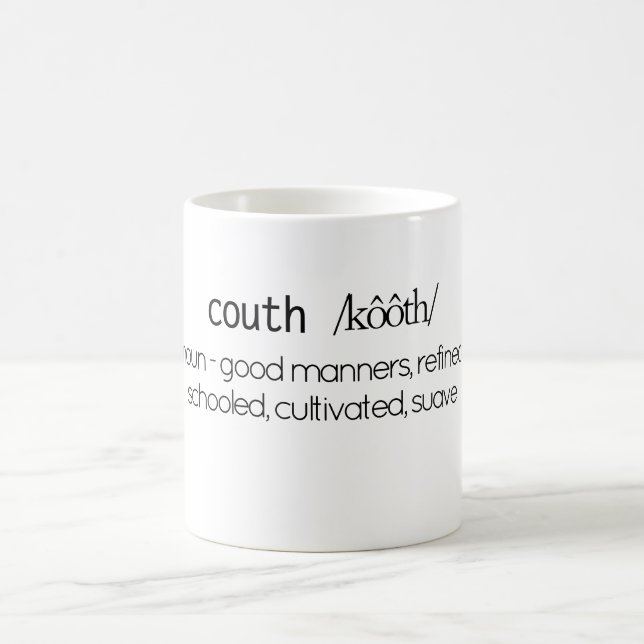 Funny Couth Definition White Coffee Mug (Center)