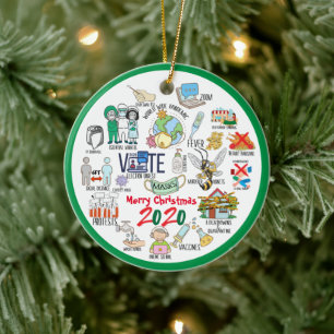 Funny Covid 19 2020 Christmas Memories 2 Ceramic Ornament