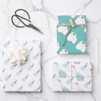 Funny, Covid-19 keep safe essentials trio themed  Wrapping Paper Sheet