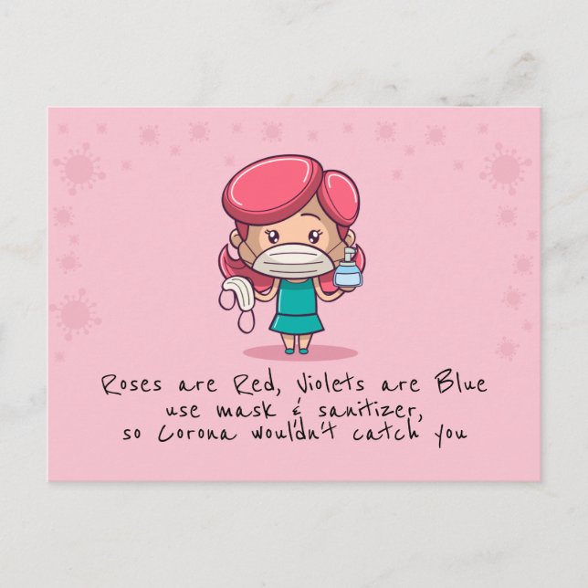 Funny COVID Valentine's Day PostCard (Front)