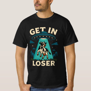 Funny Cow Abduction By UFO T-Shirt