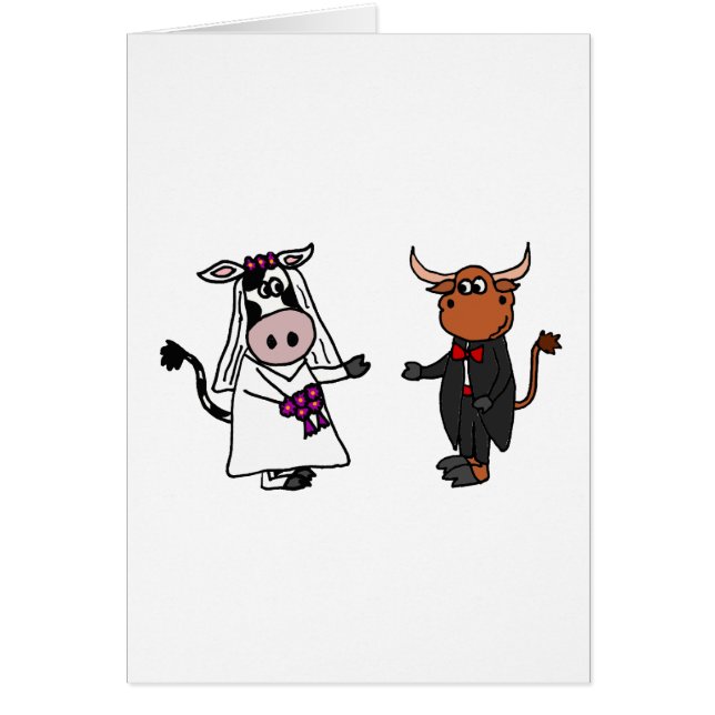 Funny Cow and Bull Wedding (Front)