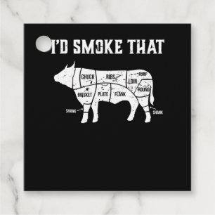 Funny Cow Bbq  Pit Master Gift Favour Tags
