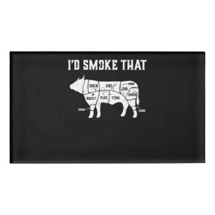 Funny Cow Bbq  Pit Master Gift Name Tag