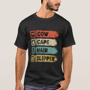 Funny Cow Cape Hair Slipper Musical Theatre Humour T-Shirt