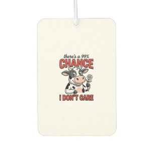 Funny Cow Chance I Don’t Care Vintage Air Freshener