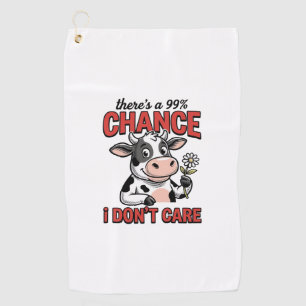 Funny Cow Chance I Don’t Care Vintage Golf Towel