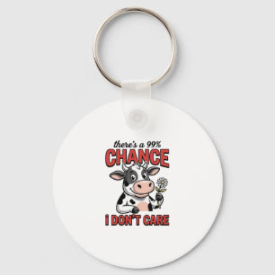 Funny Cow Chance I Don’t Care Vintage Keychain