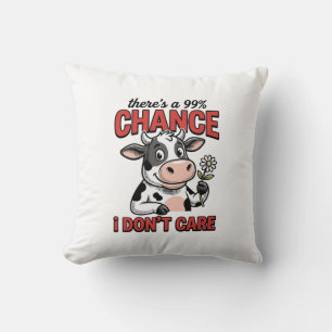 Funny Cow Chance I Don’t Care Vintage Throw Pillow