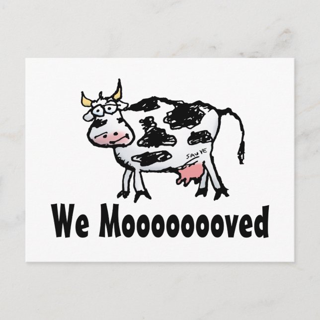 Funny Cow Changement d'adresse Carte postale (Devant)