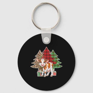 Funny Cow Christmas Tree Xmas Cow Lovers Men Women Keychain