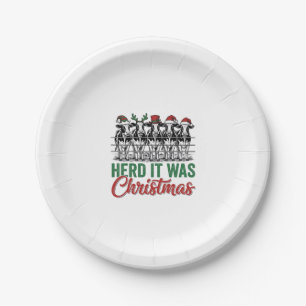 Funny Cow Christmas Vector Design_1 Paper Plate
