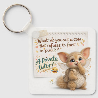 Funny Cow Dad Joke Keychain