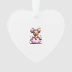 Funny Cow Easter Rabbit Cute Highland Cows Lover E Ornament