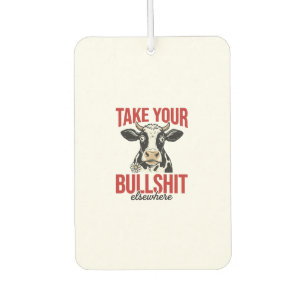 Funny Cow Elsewhere Vintage Shirt Design_ Air Freshener