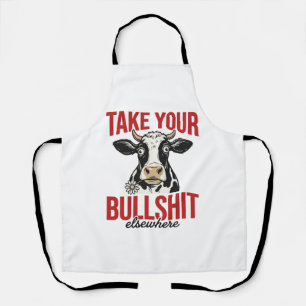 Funny Cow Elsewhere Vintage Shirt Design_ Apron