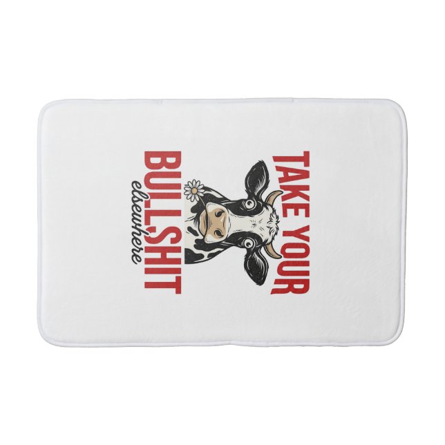 Funny Cow Elsewhere Vintage Shirt Design_ Bath Mat (Front)