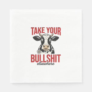 Funny Cow Elsewhere Vintage Shirt Design_ Napkin