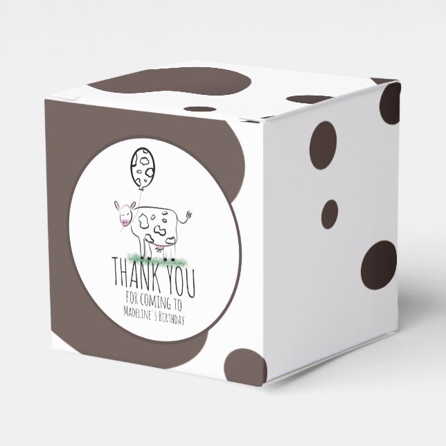 Funny Cow Farm Animal Birthday Party    Favor Box (Front Side)