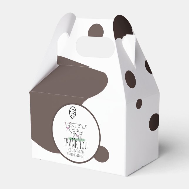 Funny Cow Farm Animal Birthday Party   Favor Box (Front Side)