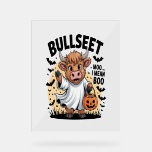 Funny Cow Halloween Acrylic Sign