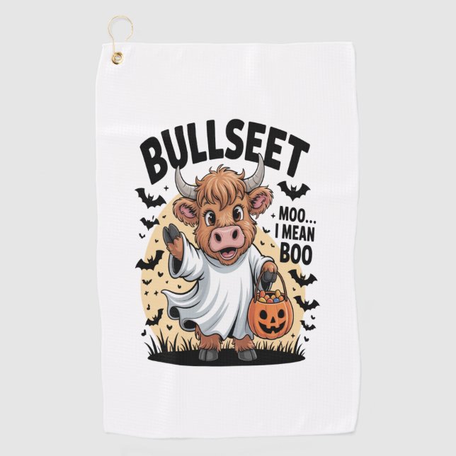 Funny Cow Halloween Golf Towel (Front)