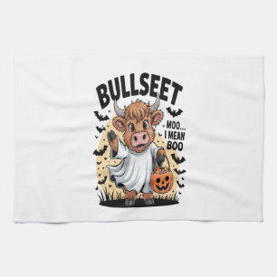 Funny Cow Halloween Kitchen Towel