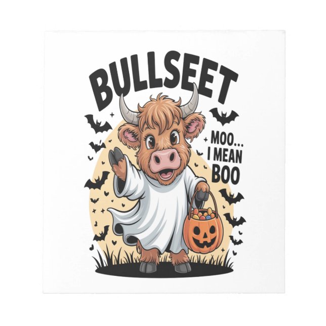 Funny Cow Halloween Notepad (Front)