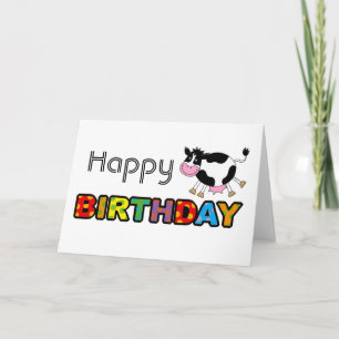 funny cow happy birthday card