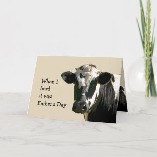 Funny Cow Humour Dad Father's Day  Laughs Card