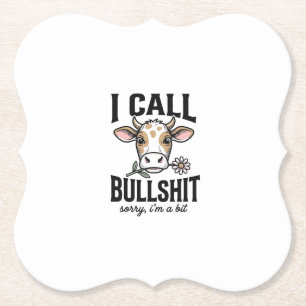 Funny Cow I Call Vintage Shirt Design_1 Paper Coaster