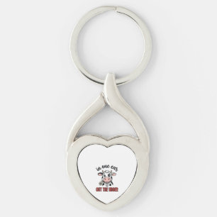 Funny Cow In One Ear Out The Udder Shirt Design_1 Keychain
