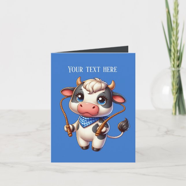 Funny cow lovers customizable  card (Front)
