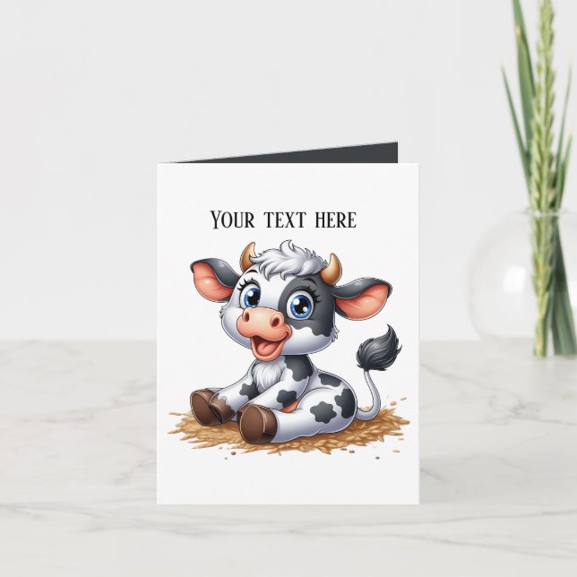 Funny cow lovers customizable  card (Front)
