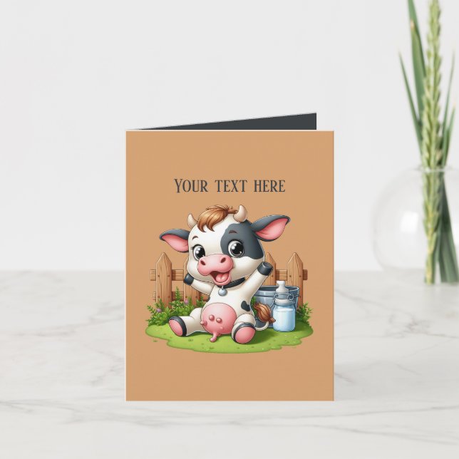 Funny cow lovers customizable  card (Front)
