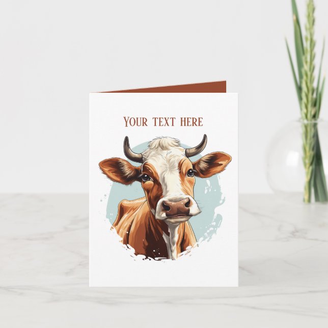 Funny cow lovers customizable  card (Front)