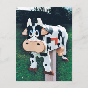 Funny cow mailbox photo postcard