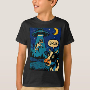 Funny Cow Meme Ufo Alien Zoo Boys Girls Kids  T-Shirt