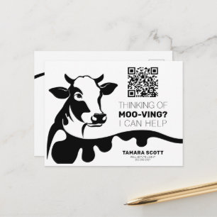 FUNNY COW MOO-VING REAL ESTATE MAILER CARD